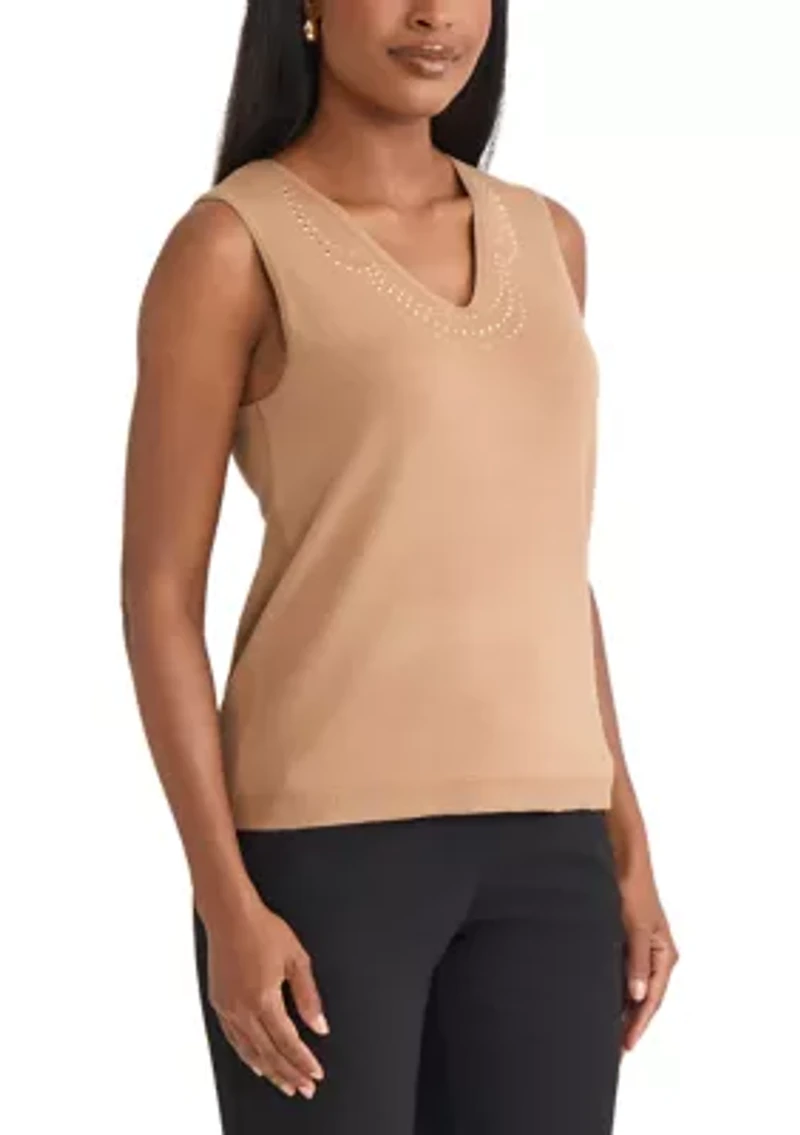 Women's V-Neck Shell with Hot Fix