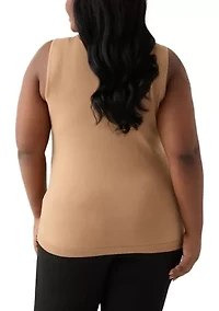 Plus V-Neck Shell with Hot Fix