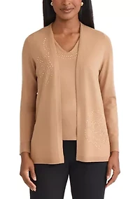 Women's Cardigan with Hot Fix