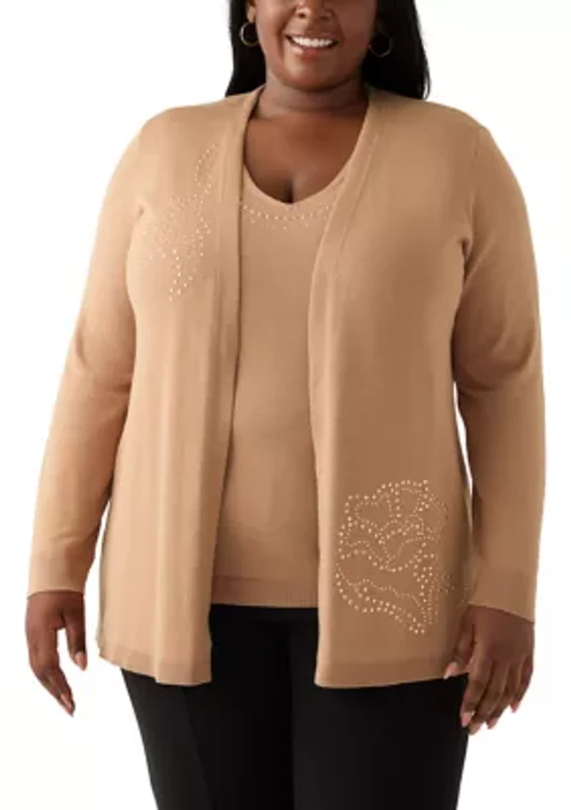 Plus Cardigan with Hot Fix