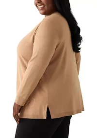 Plus Cardigan with Hot Fix