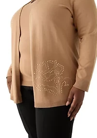 Plus Cardigan with Hot Fix