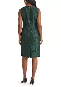 Women's Floral Jacquard Sheath Dress