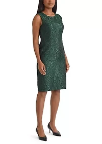 Women's Floral Jacquard Sheath Dress