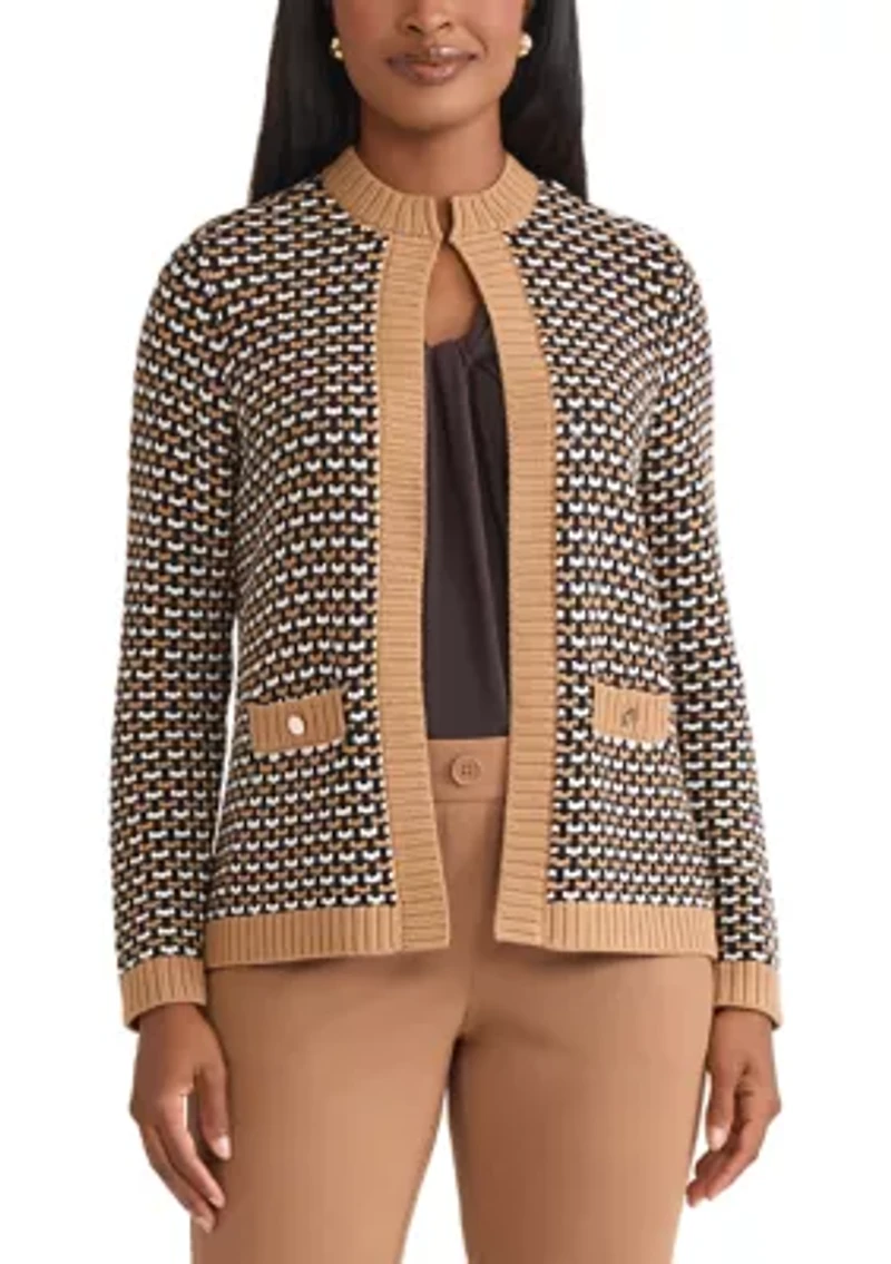Petite Textured Stitch Cardigan