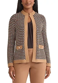 Petite Textured Stitch Cardigan