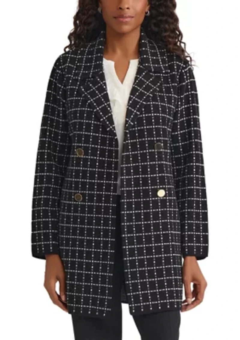 Women's Faux Double Breasted Coatigan
