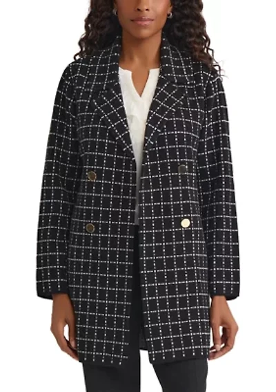 Women's Faux Double Breasted Coatigan