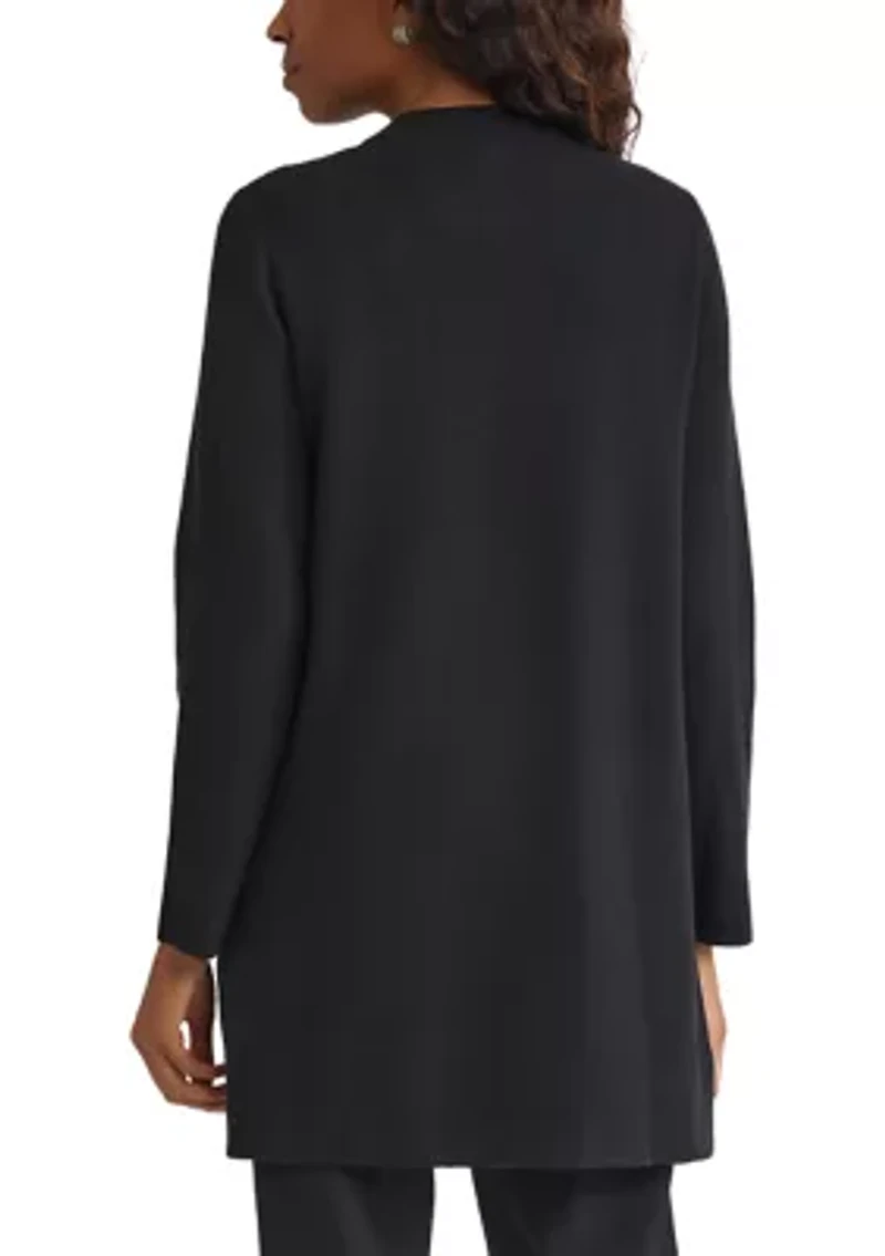 Women's Coatigan with Floral Embroidery