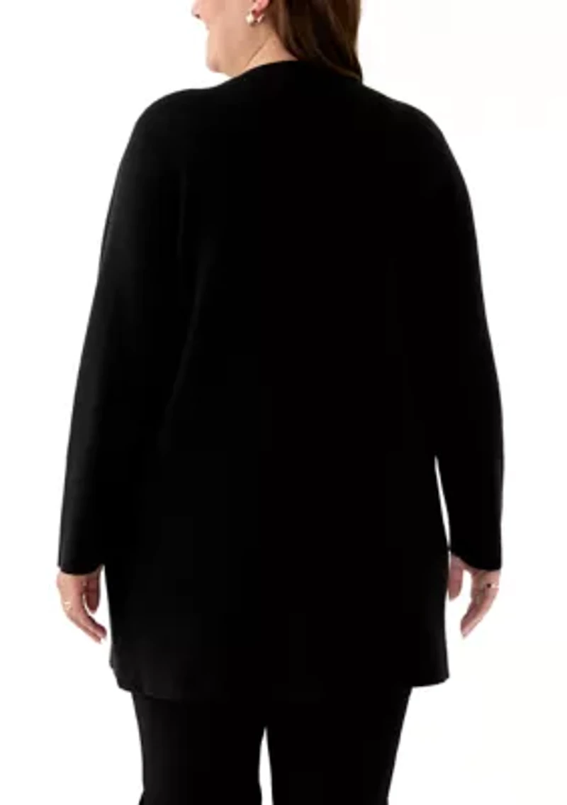 Plus Coatigan with Embroidery