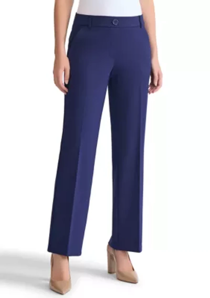 Petite Compression Pull On Trouser Leg Pants