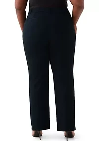 Plus Pull On Faux Fly Trouser Pants