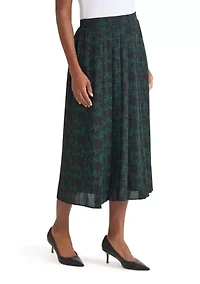 Women's Texture Print Pull On Pleated Skirt