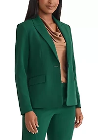 Women's Stretch Crepe One Button Peak Lapel Jacket