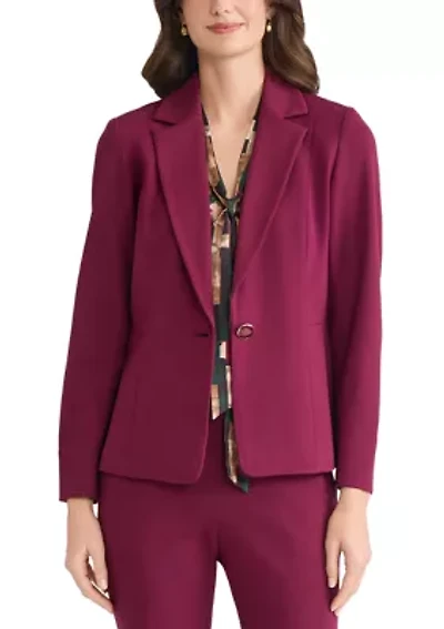 Women's One Button Notch Collar Blazer