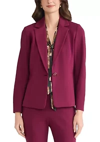 Women's One Button Notch Collar Blazer