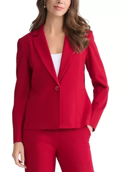 Women's One Button Notch Collar Blazer