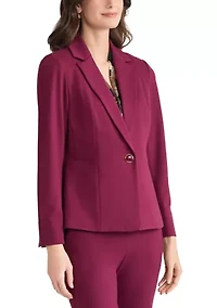 Women's One Button Notch Collar Blazer