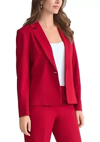 Women's One Button Notch Collar Blazer