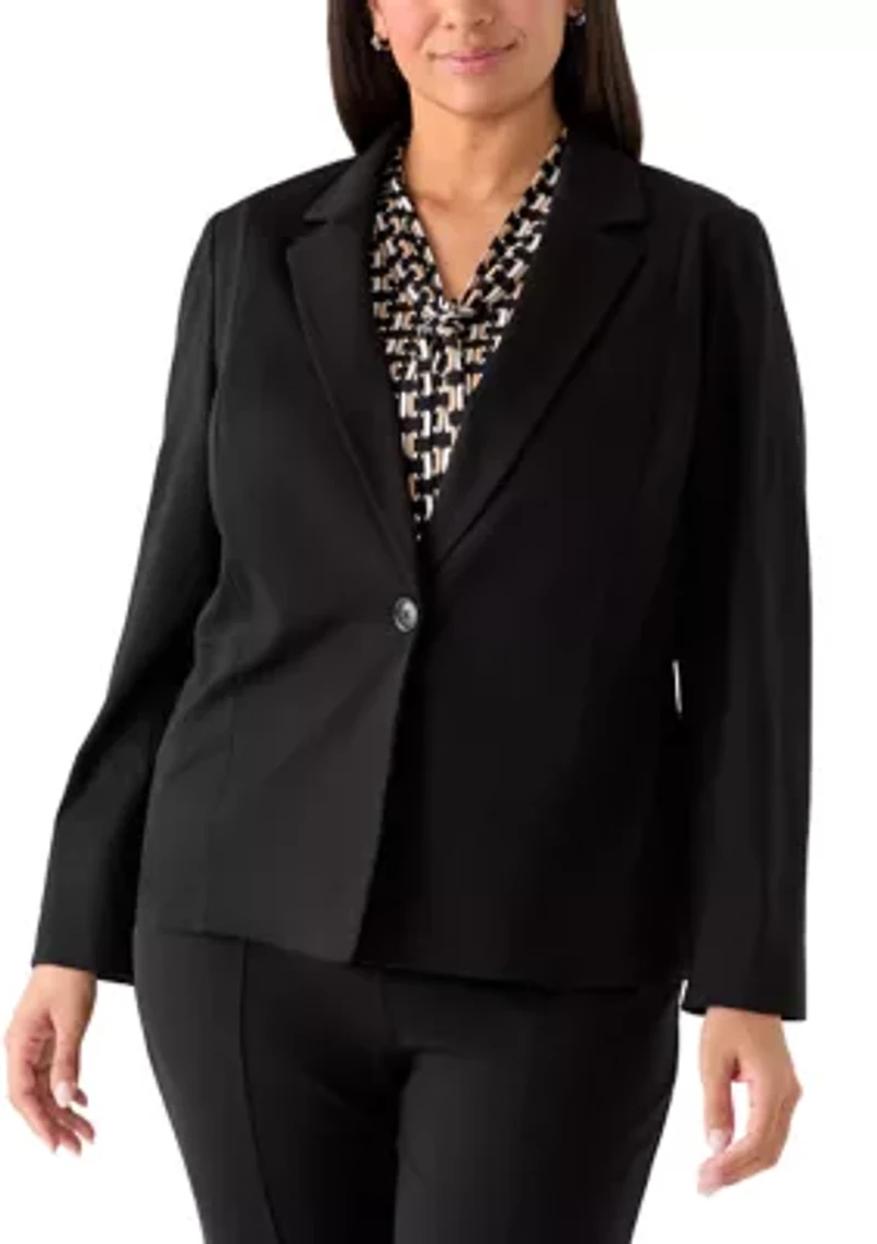 Plus Compression One Button Seamed Jacket
