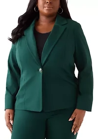 Plus Compression One Button Seamed Jacket