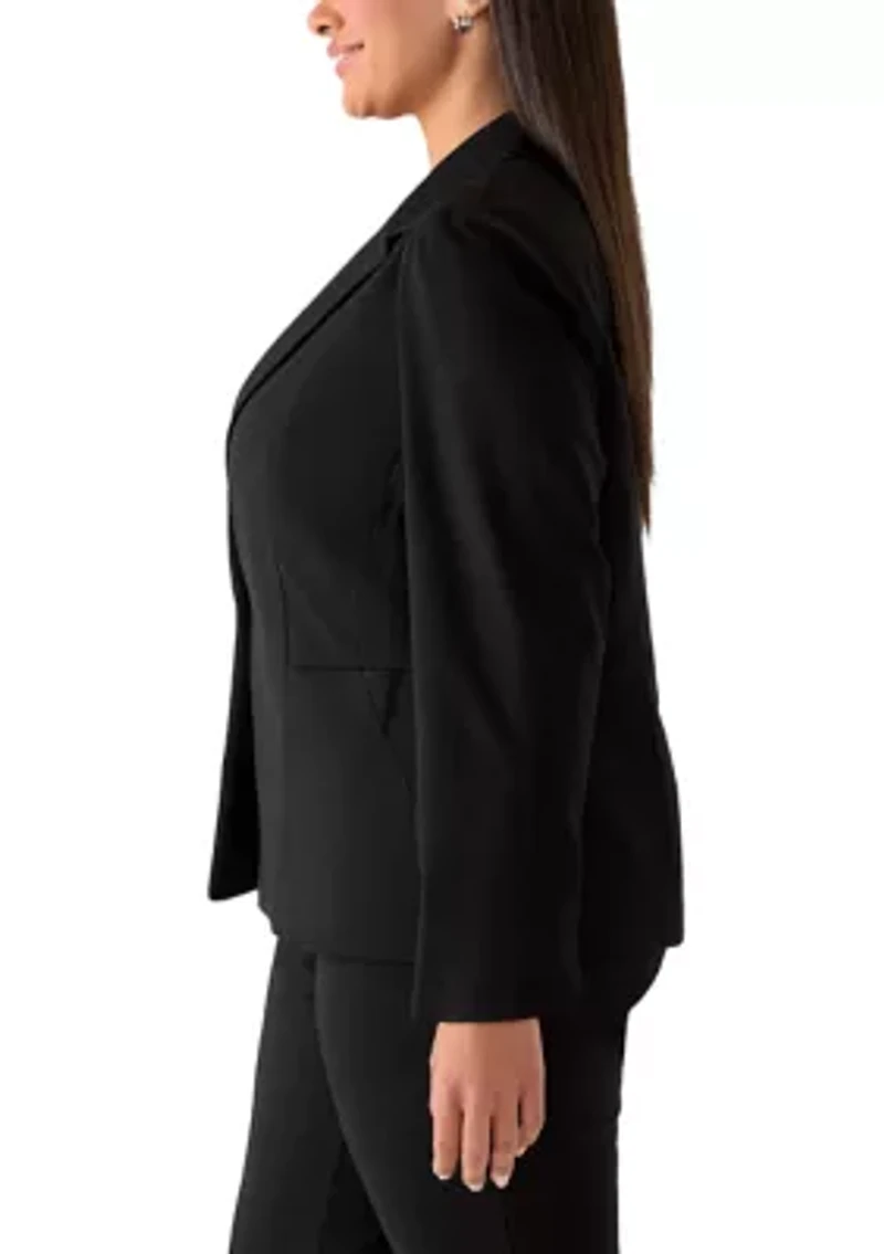 Plus Compression One Button Seamed Jacket