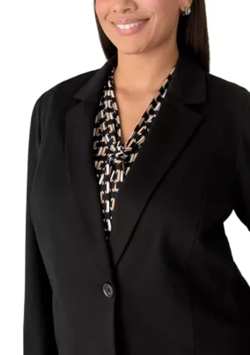 Plus Compression One Button Seamed Jacket