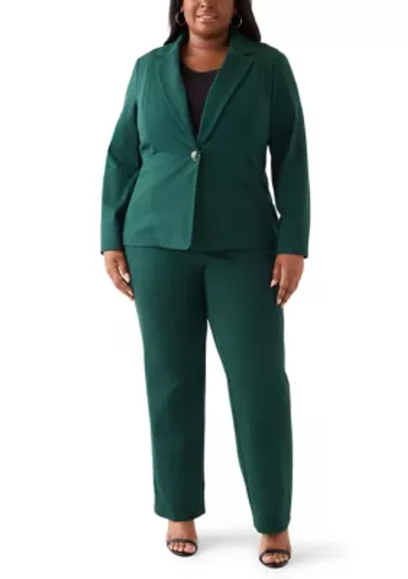 Plus Compression One Button Seamed Jacket