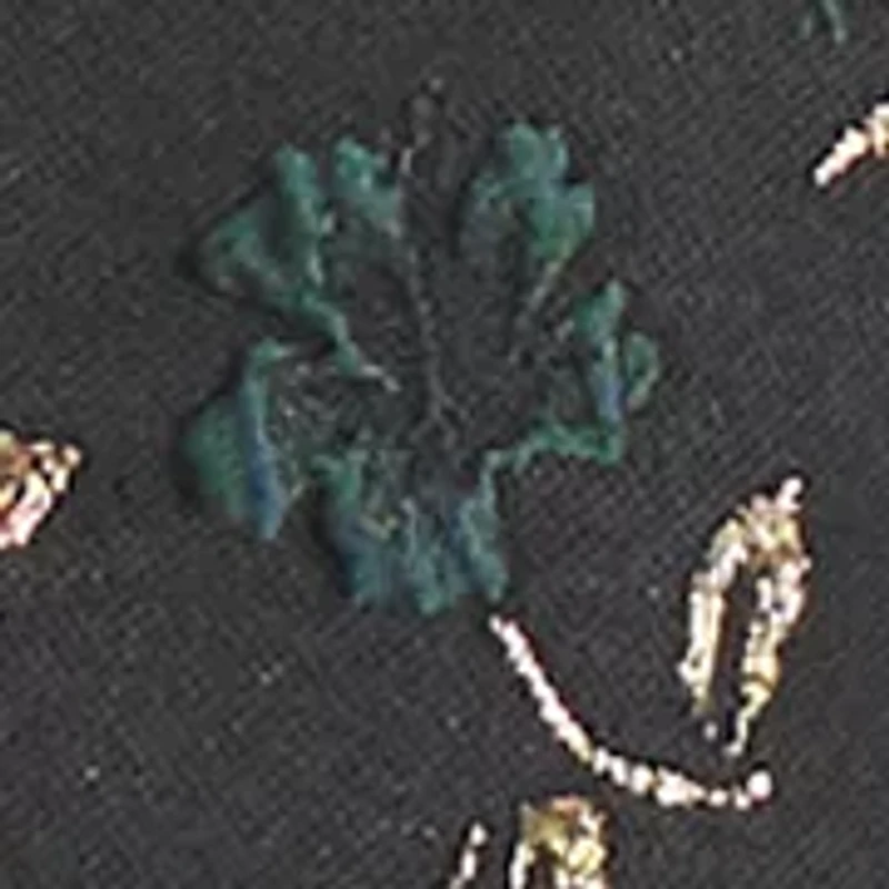 Petite Leaf Jacquard Collarless One Button Jacket