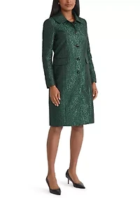 Petite Peter Pan Collar Jacquard Jacket