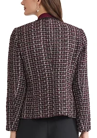 Women's Tweed Open Front Framed Jacket