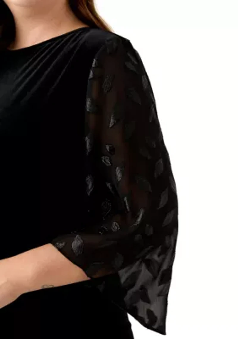 Plus Mixed Media Velvet Top