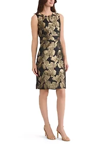 Women's Floral Jacquard Sheath Dress