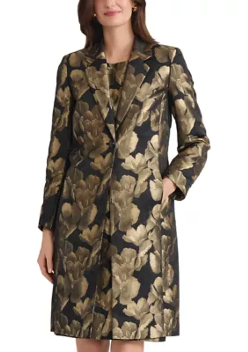 Women's Floral Jacquard One-Button Topper