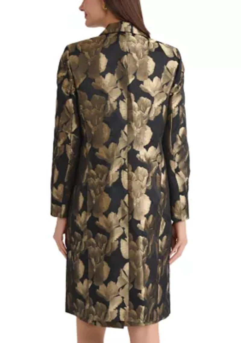 Women's Floral Jacquard One-Button Topper