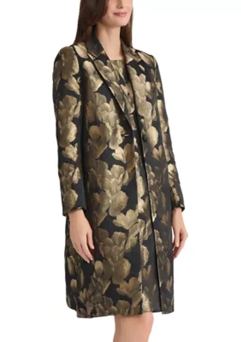 Women's Floral Jacquard One-Button Topper