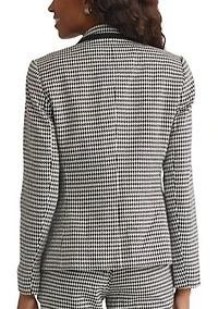 Women's Houndstooth Faux Double Breasted Jacket
