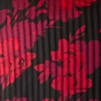 Plus Floral Print Flutter Sleeve Blouse with Velvet Trim