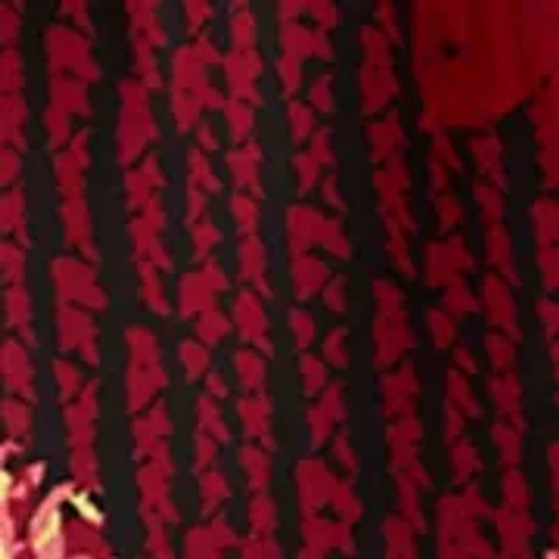 Plus Floral Print Ruffle Sleeve Blouse