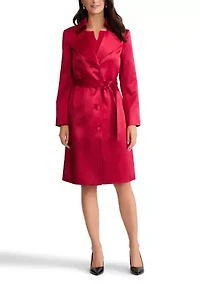 Women's Satin Belted Trench