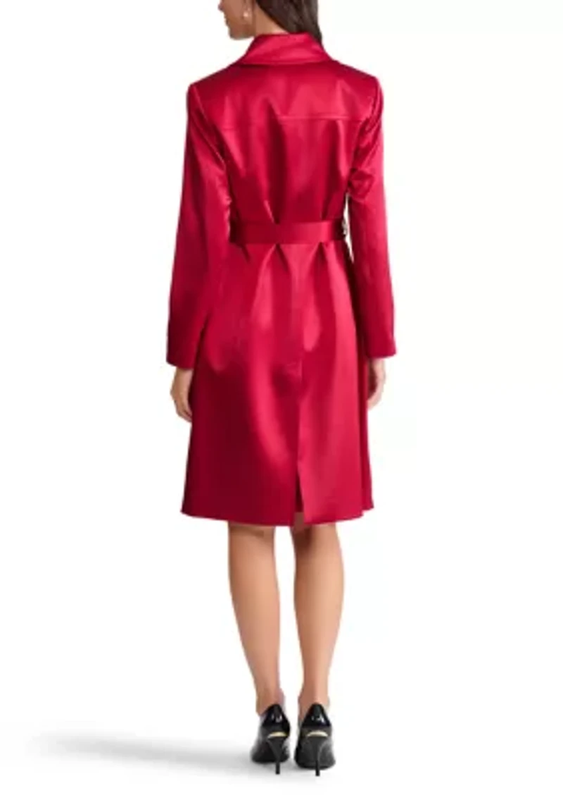 Women's Satin Belted Trench