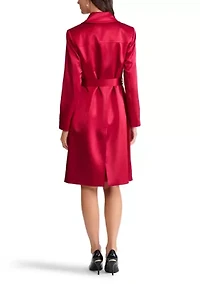 Women's Satin Belted Trench