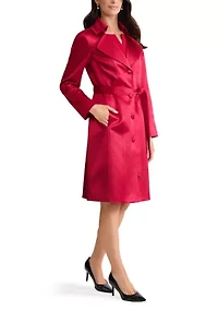 Women's Satin Belted Trench