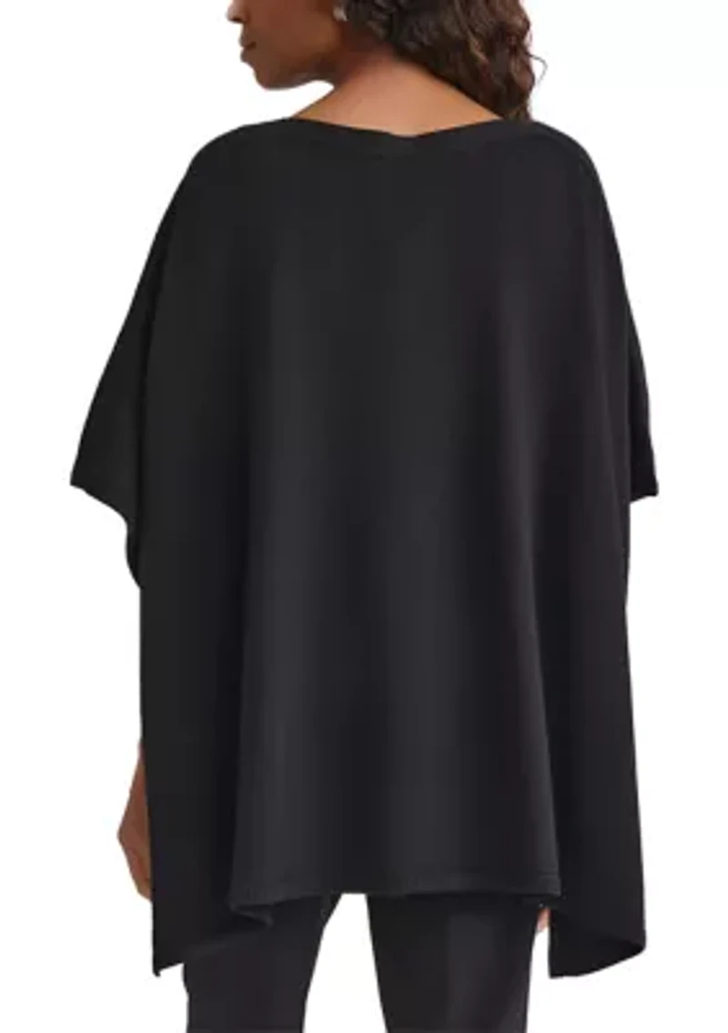Women's Poncho with Floral Sequins