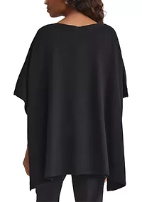 Women's Poncho with Floral Sequins