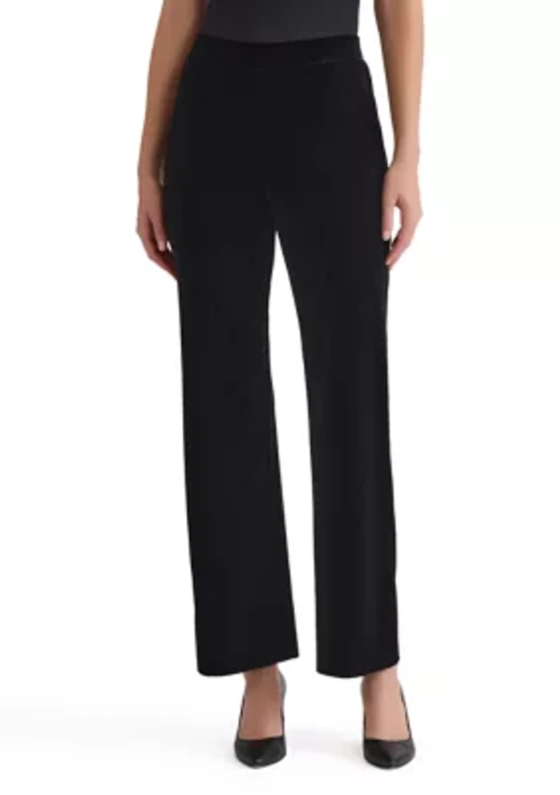 Petite Velvet Pull On Pants