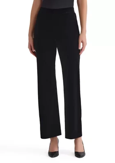 Petite Velvet Pull On Pants