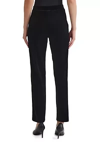 Petite Velvet Pull On Pants