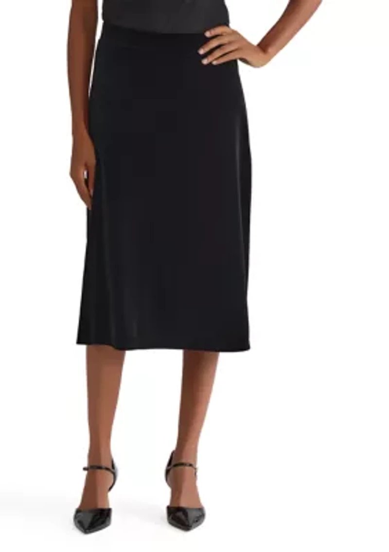 Women's Velvet Pul On Midi Skirt