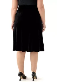 Plus Velvet Pull On Midi Skirt